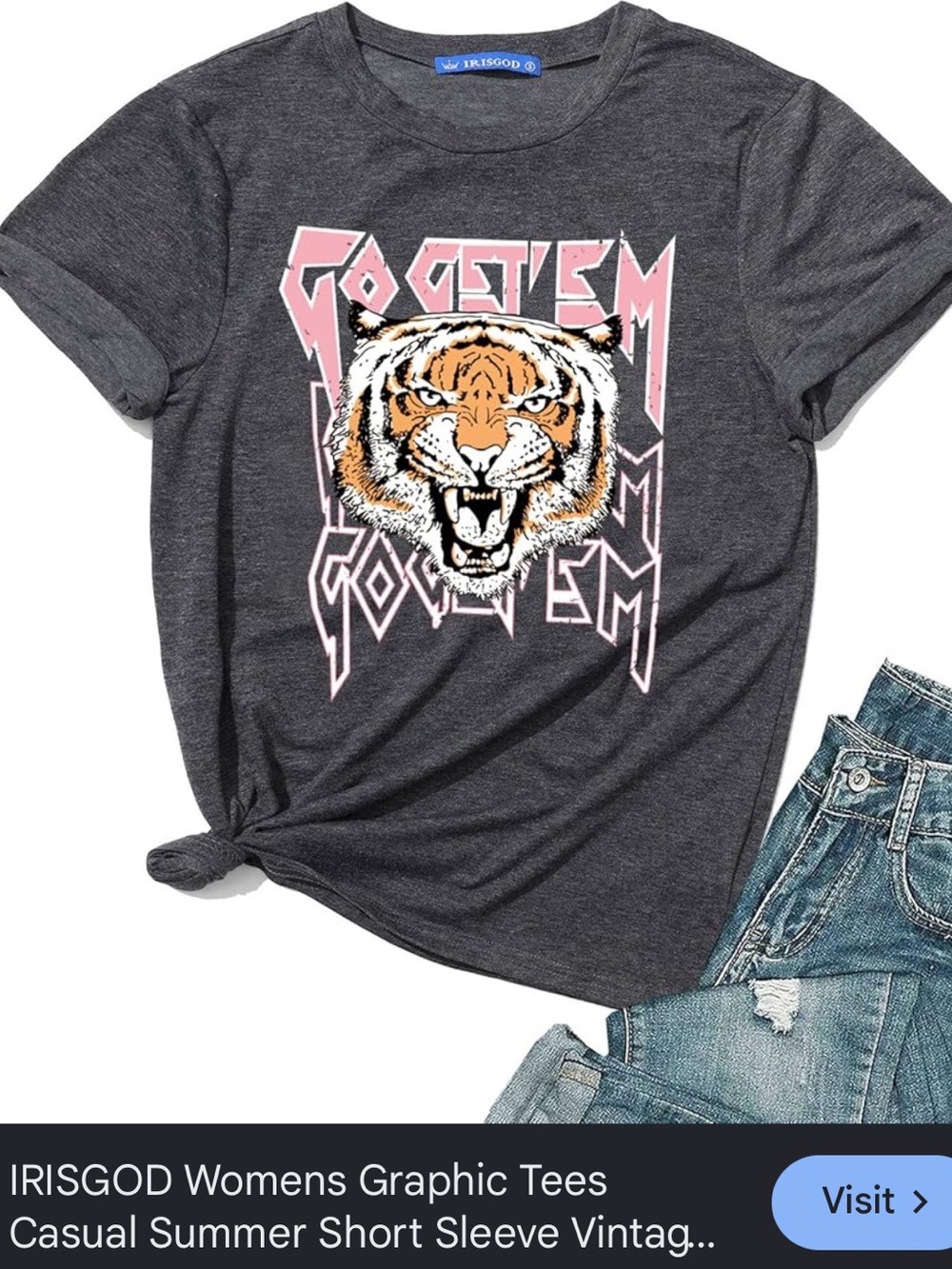 🌟Graphic tiger t shirt Go Get Em